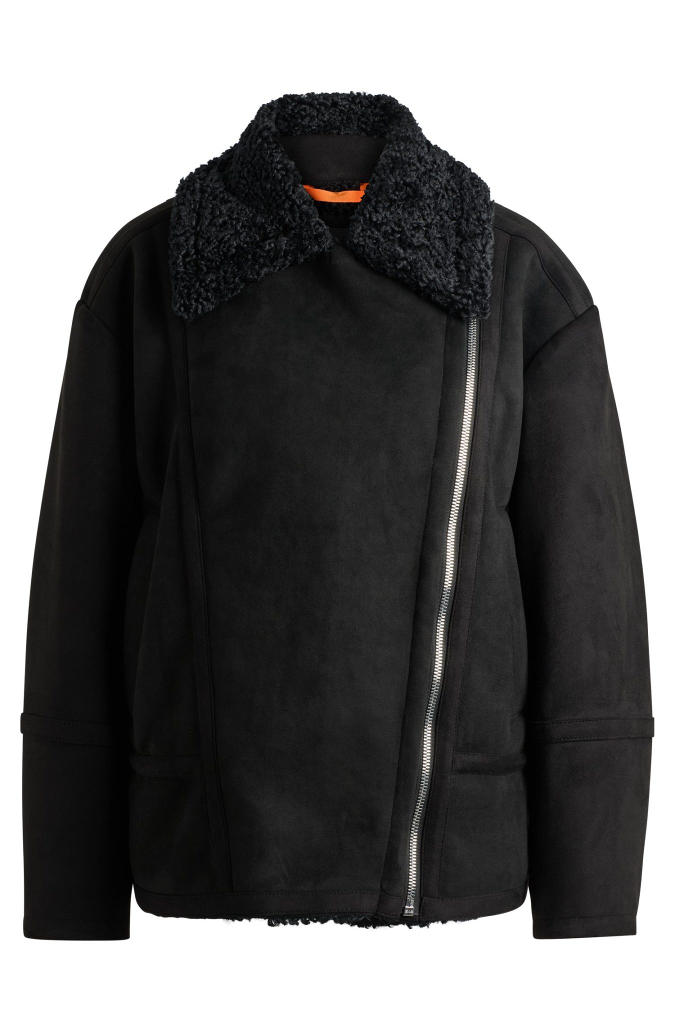 Hugo Boss Veste style aviateur imitation cuir suédé et peau retournée