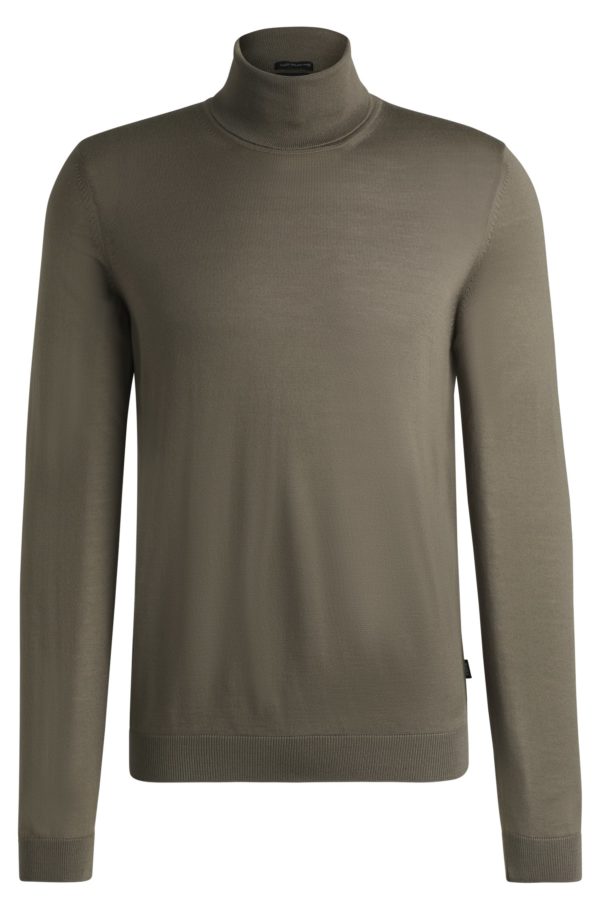 Hugo Boss Pull Regular à col roulé en laine mérinos