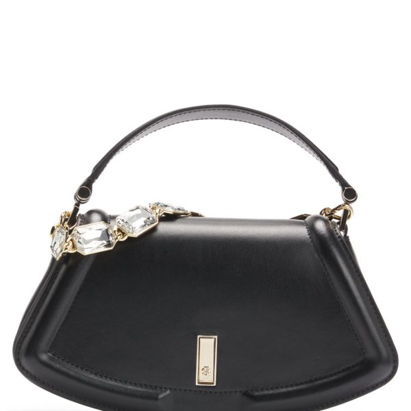 Hugo Boss Sac Ariell en cuir mat avec bandoulière en pierres