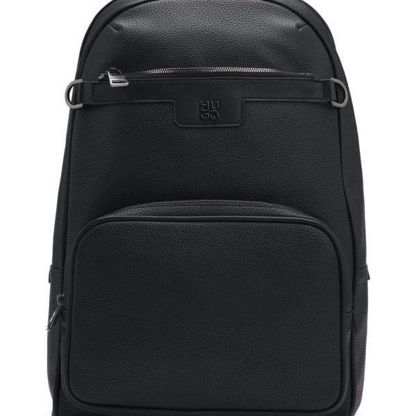 Hugo Boss Sac à dos en similicuir grainé avec logo revisité