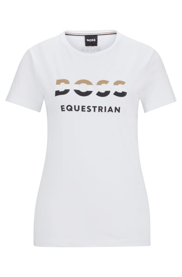Hugo Boss T-shirt d’équitation en coton stretch avec logos