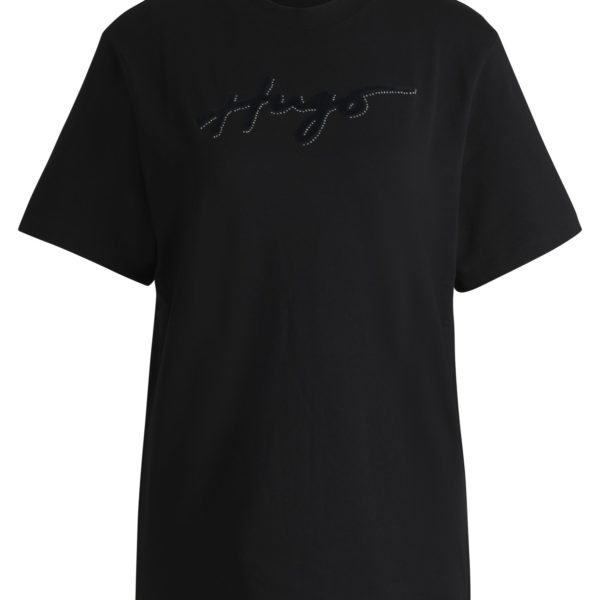 Hugo Boss T-shirt en coton à logo floqué et strass