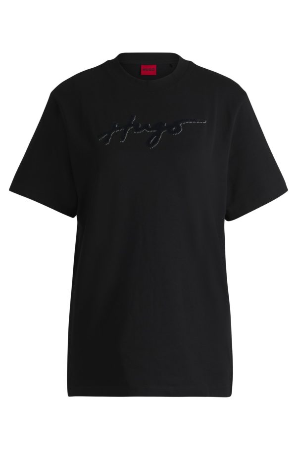 Hugo Boss T-shirt en coton à logo floqué et strass