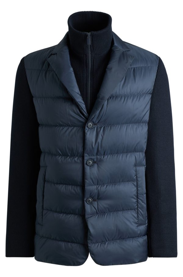 Hugo Boss Veste Slim hybride à empiècement en maille
