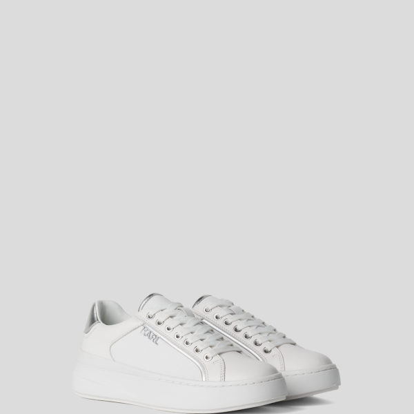 Karl Lagerfeld, Baskets En Cuir Kronos, Femme, Blanc, Taille: L37 Karl Lagerfeld