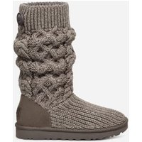 UGG Botte Classic Cardi en maille torsadée in Grey, Taille 36, Cuir