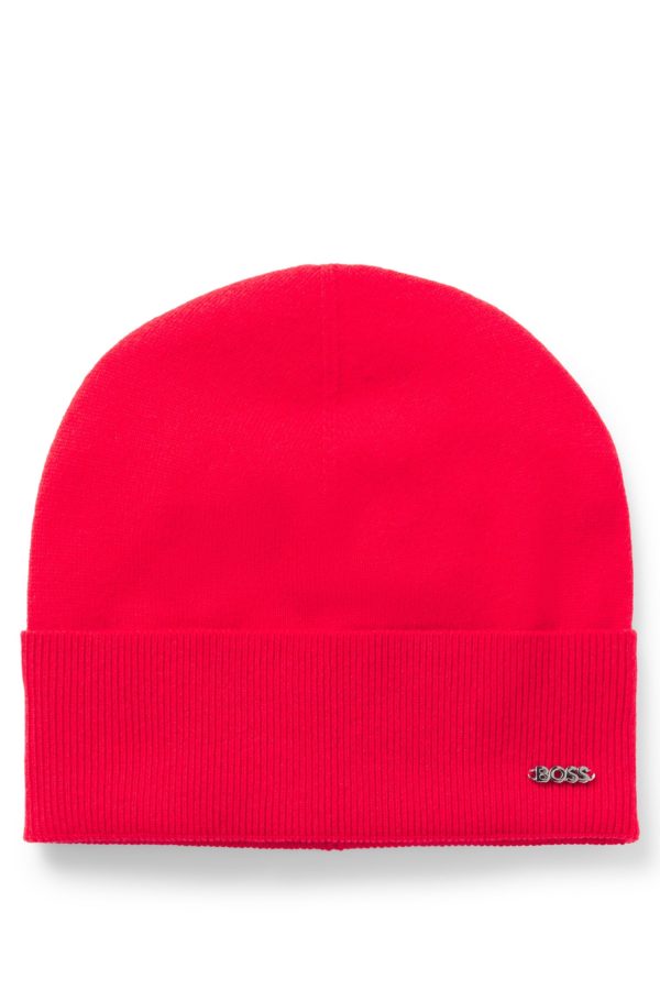 Hugo Boss Bonnet en laine et cachemire à logo