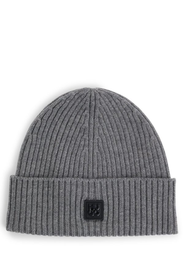 Hugo Boss Bonnet en laine vierge avec logo revisité