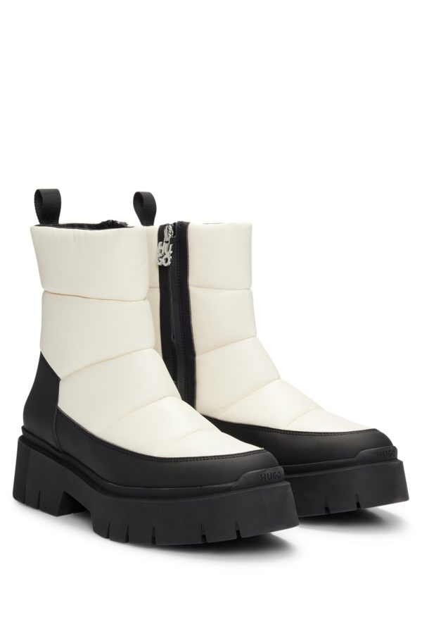 Hugo Boss Bottines en similicuir à effet matelassé