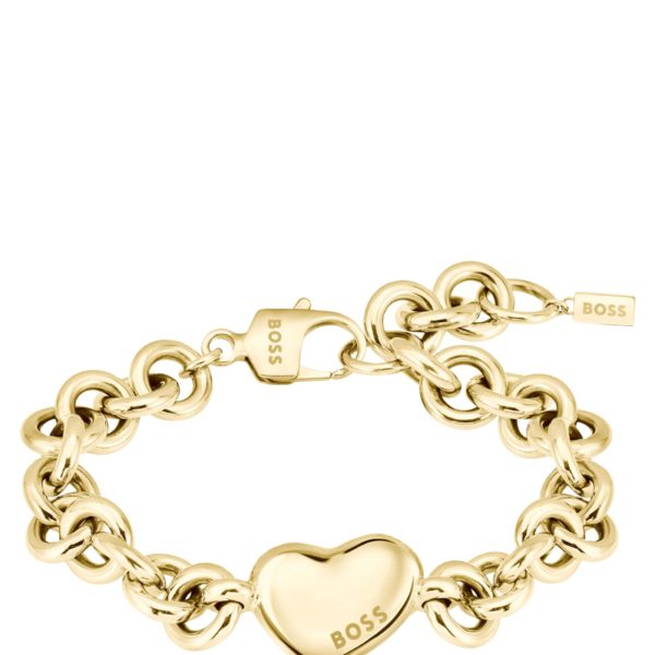 Hugo Boss Bracelet avec chaîne dorée et fermeture cœur