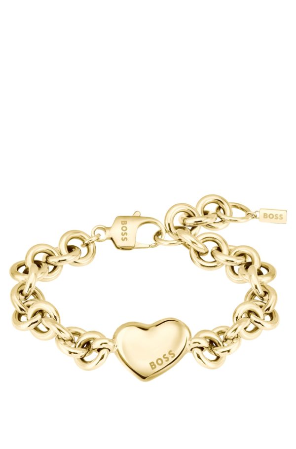 Hugo Boss Bracelet avec chaîne dorée et fermeture cœur