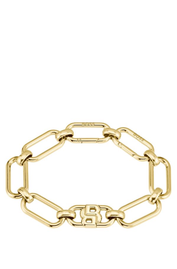 Hugo Boss Bracelet doré à monogramme Double B