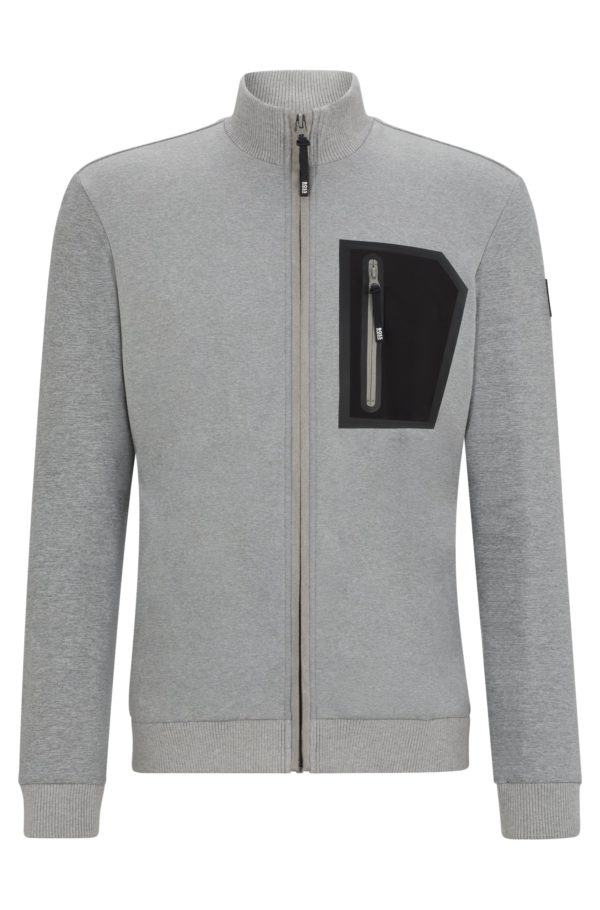 Hugo Boss Cardigan d’équitation avec poche-poitrine zippée