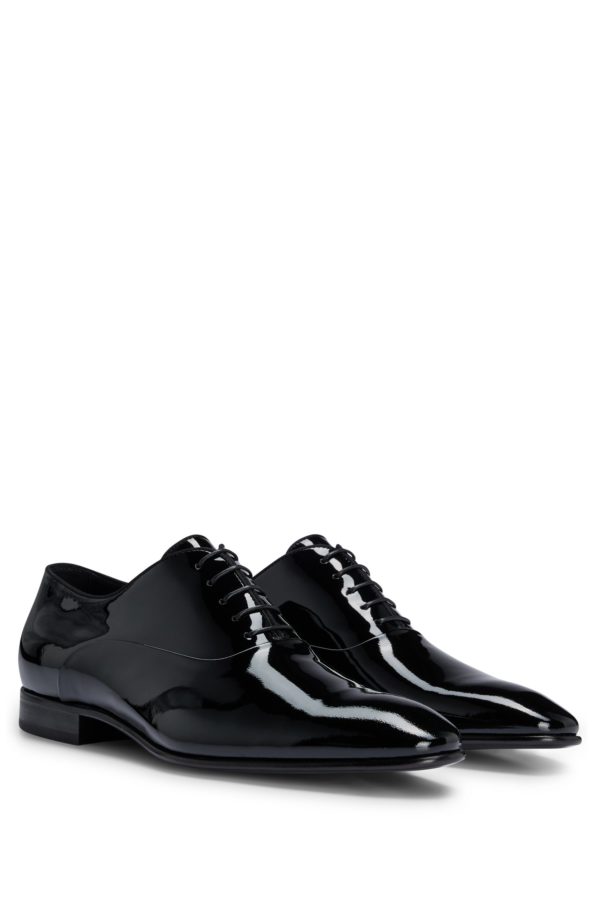 Hugo Boss Chaussures Oxford en cuir verni à forme pointue