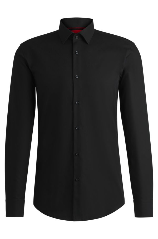 Hugo Boss Chemise Slim en coton jacquard avec motif chaîne à logo