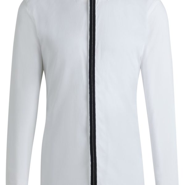 Hugo Boss Chemise Slim en popeline de coton avec patte de boutonnage