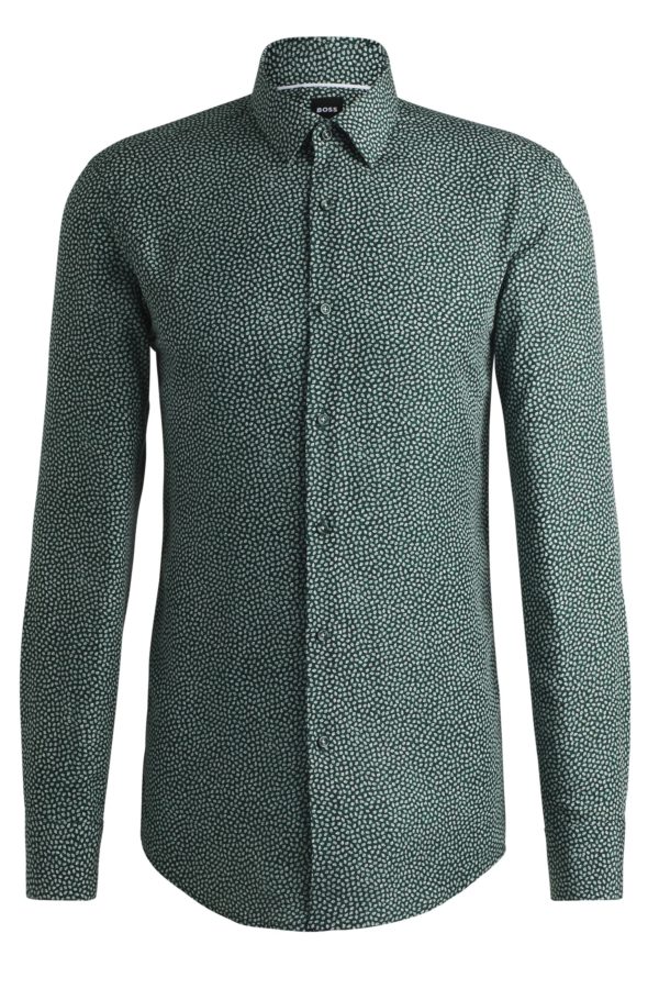 Hugo Boss Chemise Slim en popeline imprimée