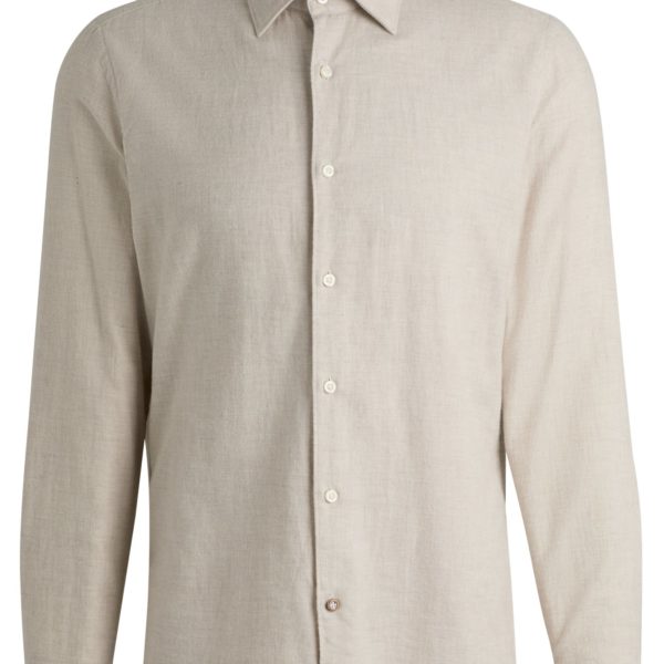 Hugo Boss Chemise décontractée en sergé de coton à col Kent