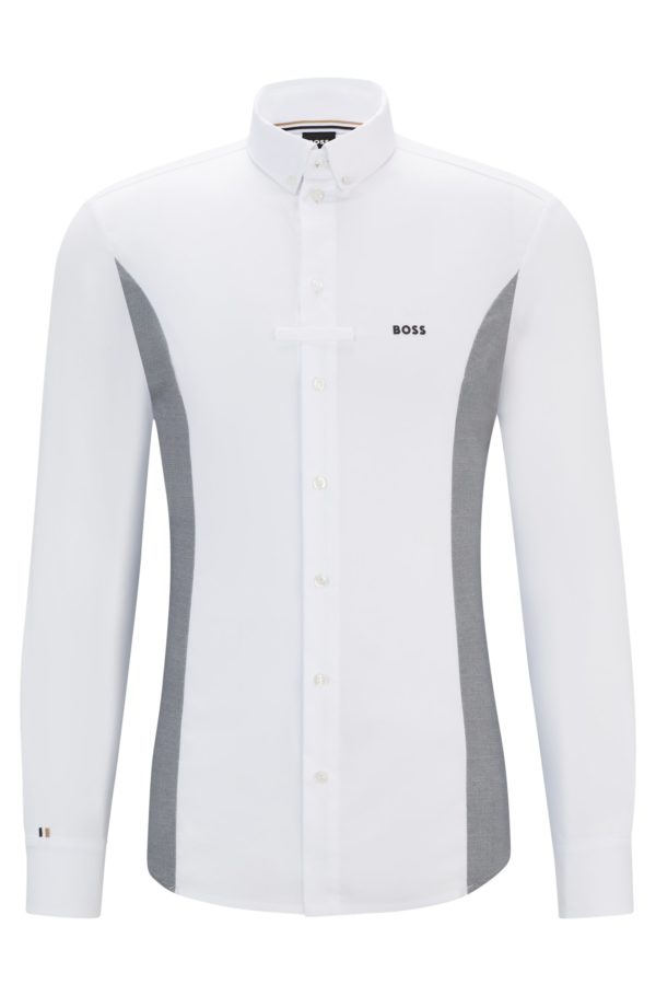 Hugo Boss Chemise d’équitation de concours avec empiècements chinés