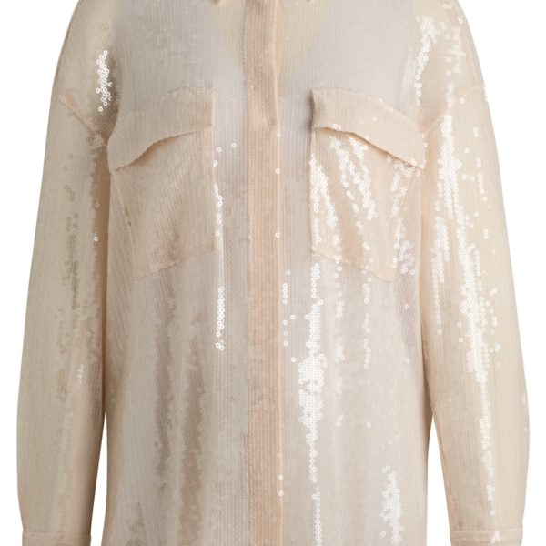 Chemisier Relaxed avec sequins et col en pointes – Hugo Boss