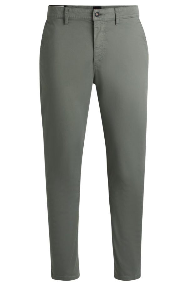 Hugo Boss Chino Tapered en satin de coton stretch