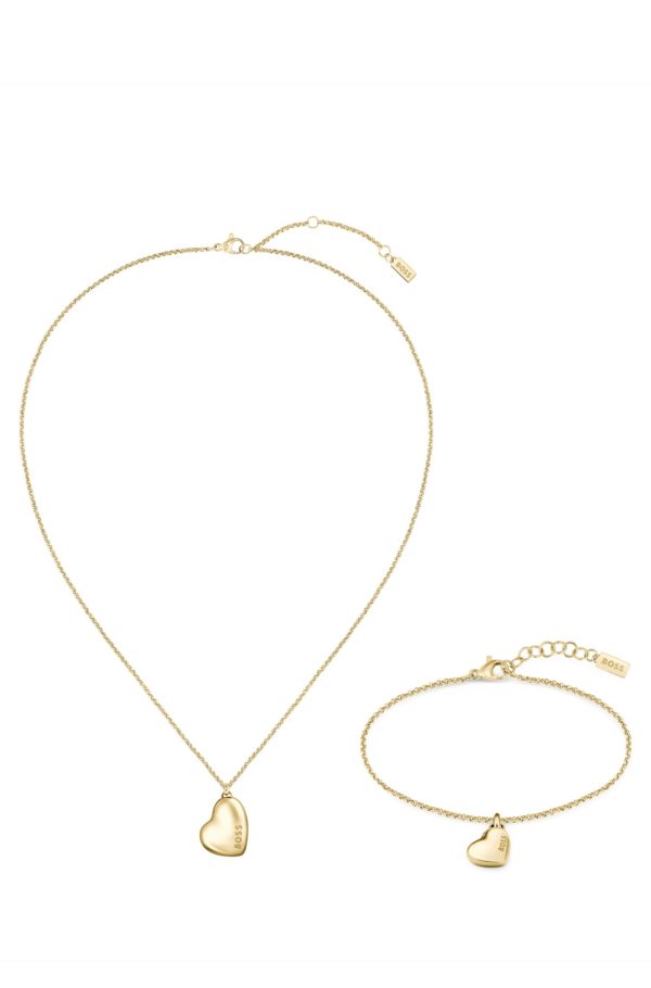 Hugo Boss Coffret cadeau avec collier et bracelet à pendentif cœur
