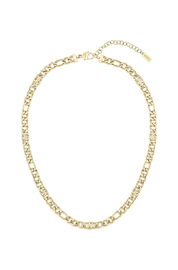 Hugo Boss Collier chaîne dorée à monogrammes double B