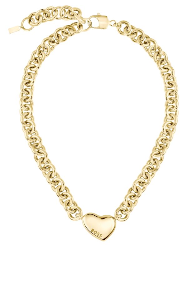 Hugo Boss Collier chaîne dorée avec pendentif cœur