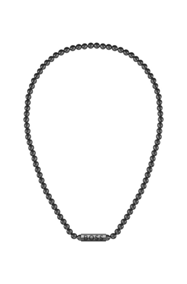 Hugo Boss Collier de perles avec fermoir octogonal logoté