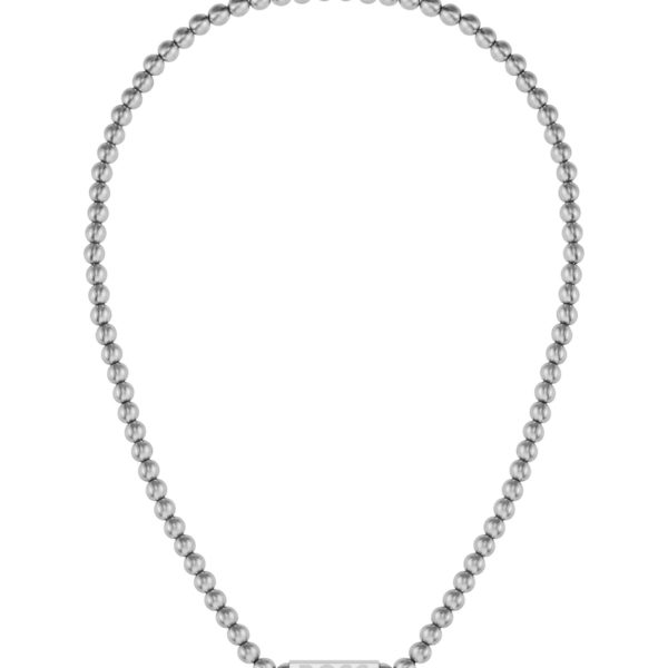Hugo Boss Collier de perles en acier inoxydable brossé avec fermoir octogonal