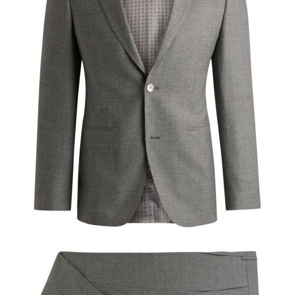 Costume Slim en laine stretch à micro motif – Hugo Boss