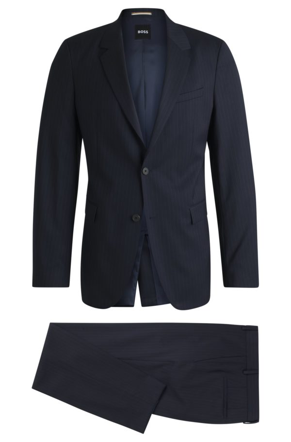 Hugo Boss Costume Slim en laine vierge à rayures tennis