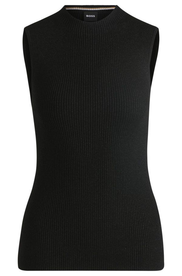 Hugo Boss Haut côtelé sans manches à effet brillant