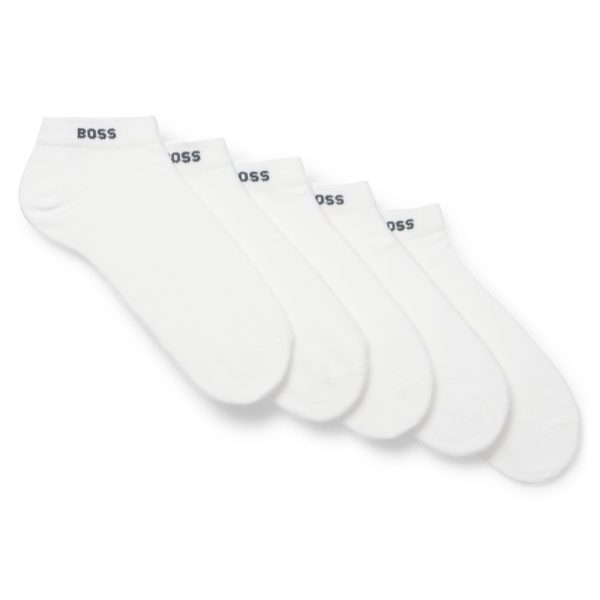 Lot de cinq paires de chaussettes basses en coton mélangé avec logo – Hugo Boss