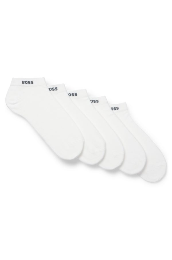 Hugo Boss Lot de cinq paires de chaussettes basses en coton mélangé avec logo