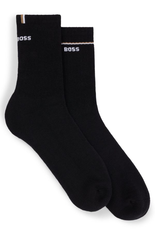 Hugo Boss Lot de deux paires de chaussettes mi-mollet avec logos