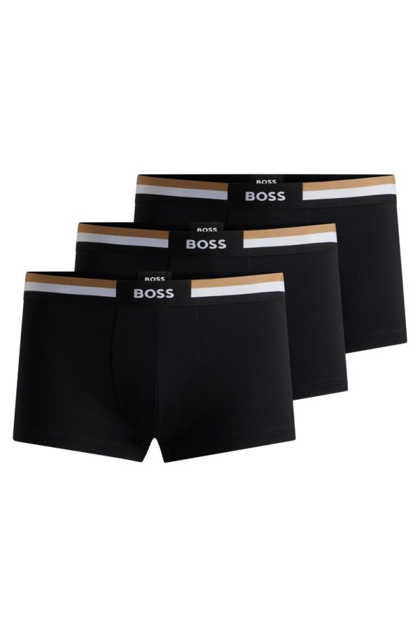 Hugo Boss Lot de trois boxers courts en coton mélangé à rayures emblématiques