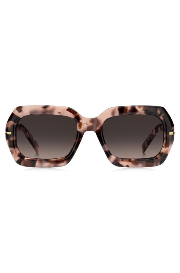 Hugo Boss Lunettes de soleil à motif Havana rose et charnières dorées