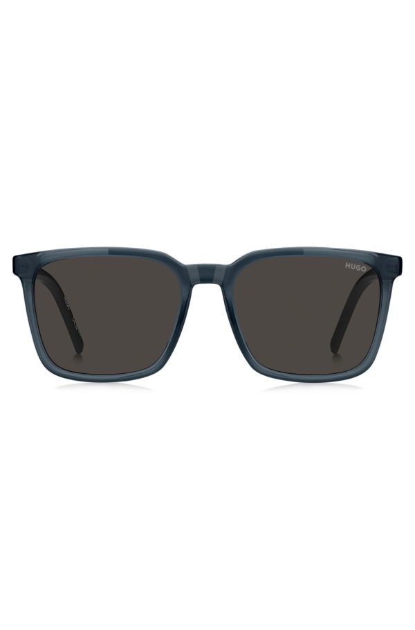 Hugo Boss Lunettes de soleil bleues avec branches texturées