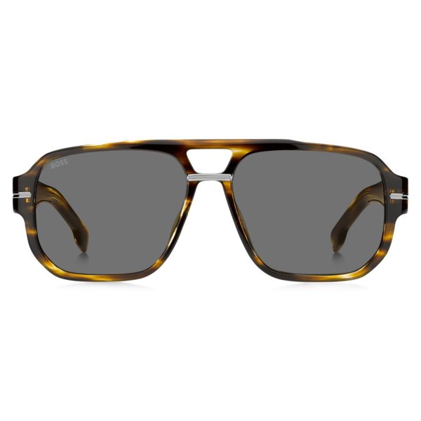 Hugo Boss Lunettes de soleil en acétate à motif avec détails argentés