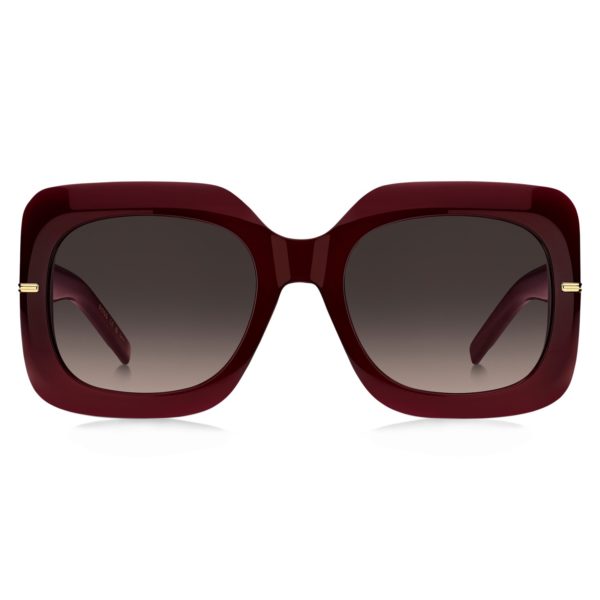 Hugo Boss Lunettes de soleil en acétate bordeaux avec charnières dorées