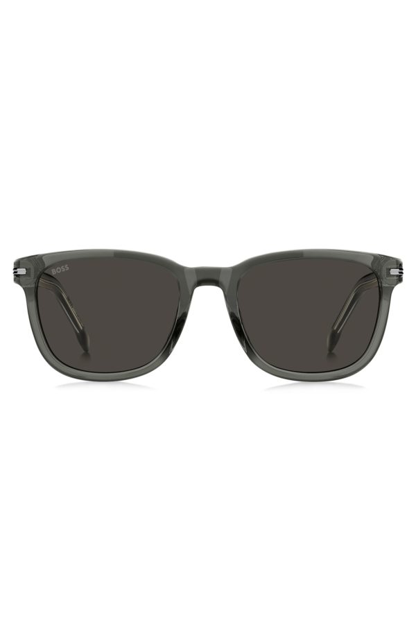 Hugo Boss Lunettes de soleil en acétate gris avec effet transparent