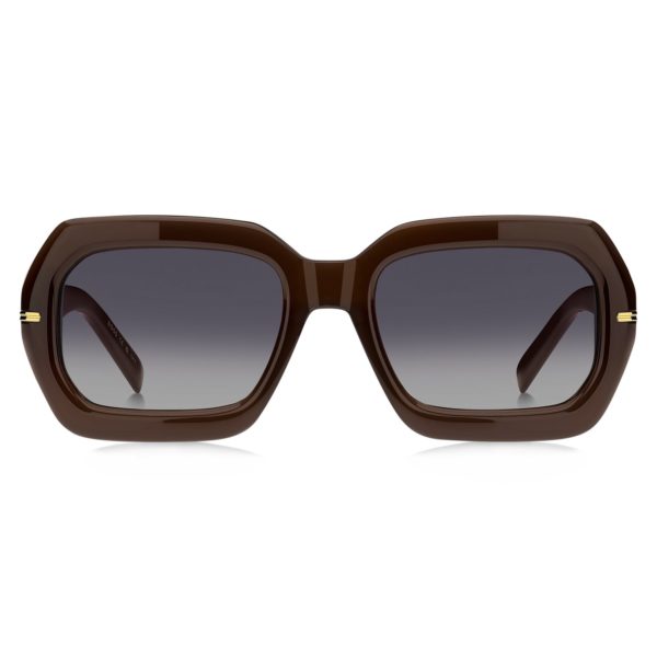 Hugo Boss Lunettes de soleil en acétate marron avec branches à motif