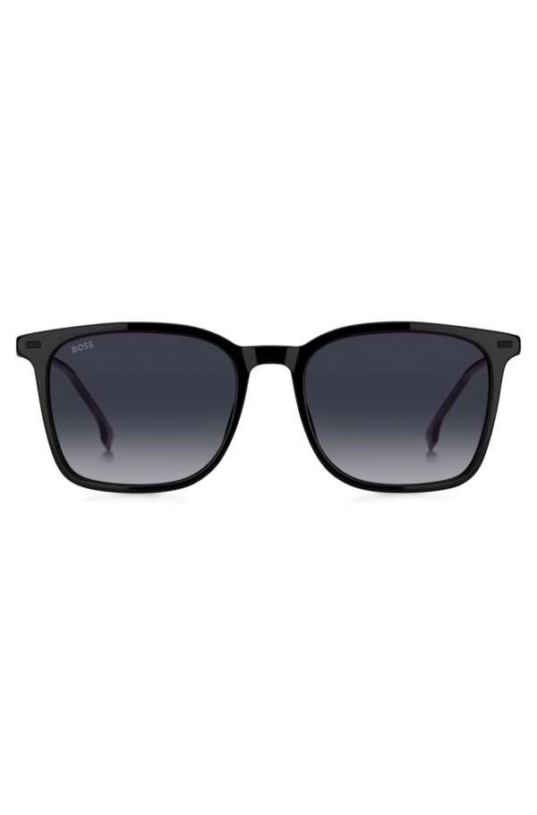 Hugo Boss Lunettes de soleil en acétate noir avec branches en acier