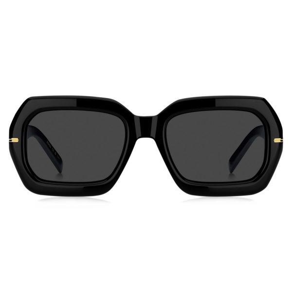 Hugo Boss Lunettes de soleil en acétate noir avec charnières dorées