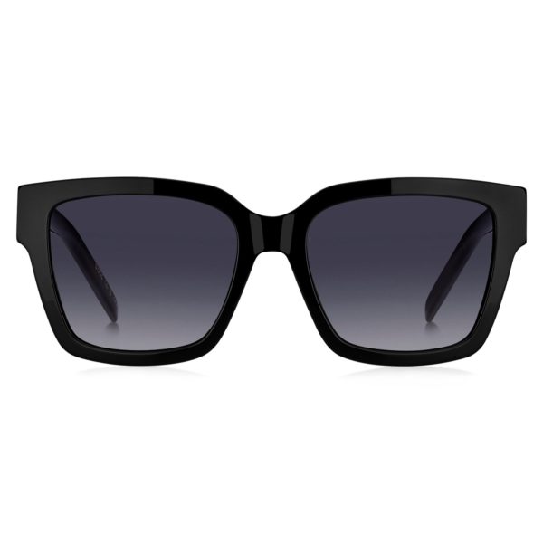 Hugo Boss Lunettes de soleil en acétate noir avec monogrammes Double B dorés