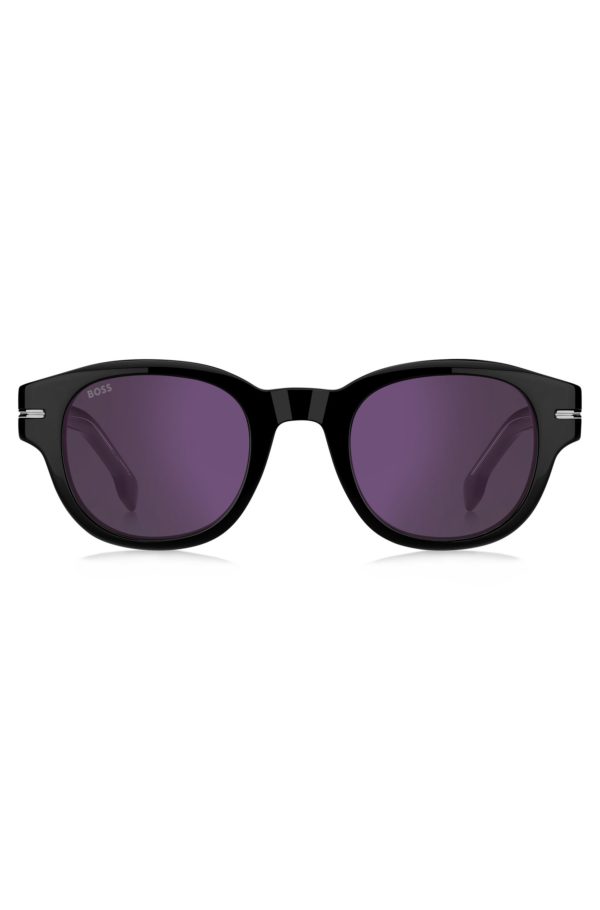 Hugo Boss Lunettes de soleil en acétate noir avec verres violets