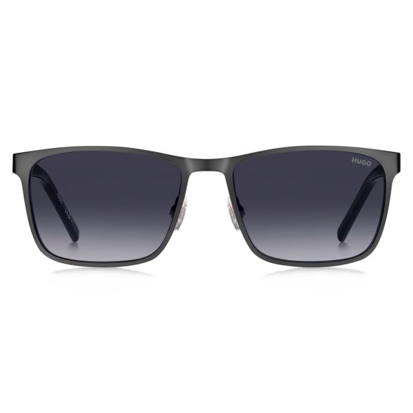 Hugo Boss Lunettes de soleil en acier noir avec branches texturées