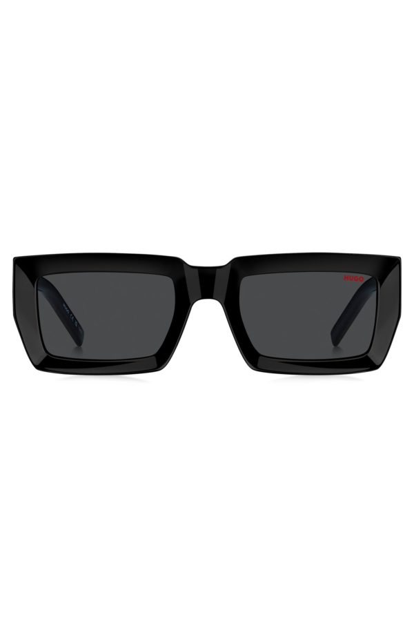 Hugo Boss Lunettes de soleil noires avec branches à logo revisité