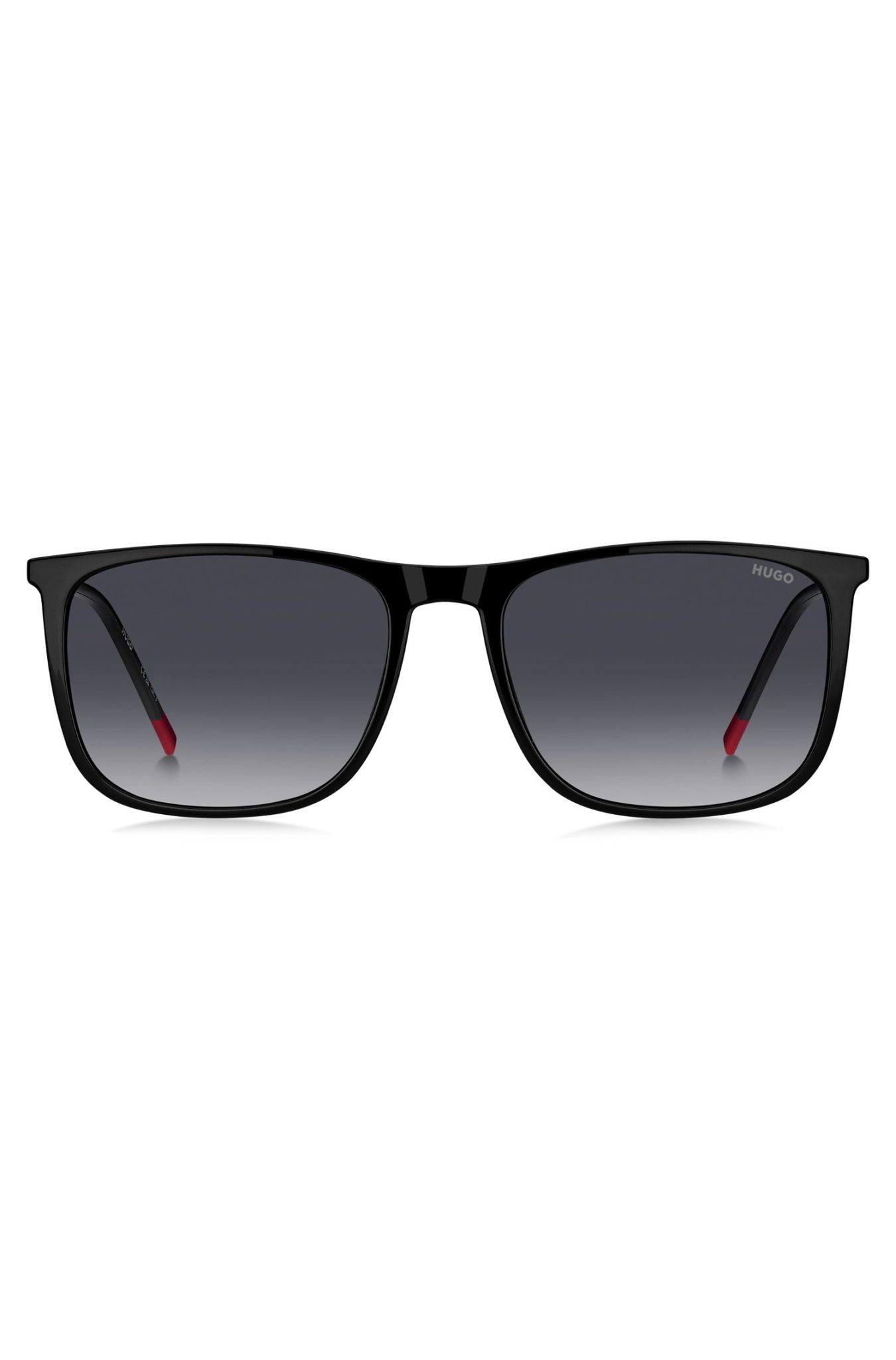 Hugo Boss Lunettes de soleil noires avec détails rouges emblématiques